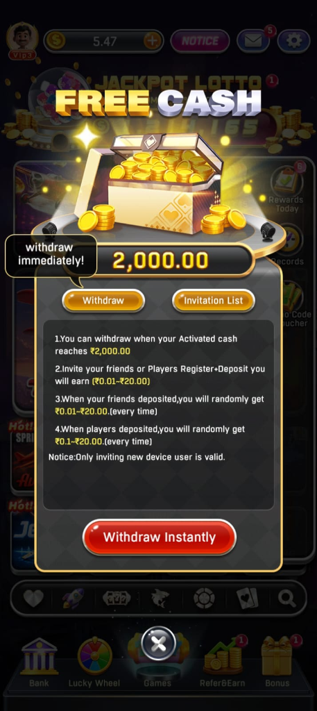 Yono Matrix APK Free Cash Withdrawal Screenshot - Jaiho Yono Games